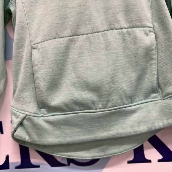 Adidas girls pull over with hoodie, size 5, color teal, with front pockets - Picture 3 of 6